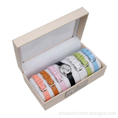Watch Gift Set with Box, Changeable Strap and Bezel, Japanese Movement, Water-resistant
